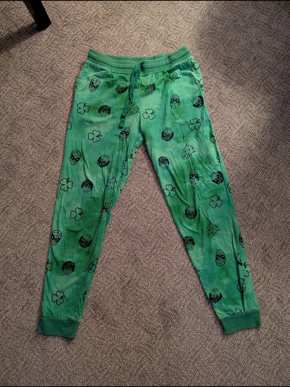 Marvel Green Lounge Pants with Black Graphic Details
